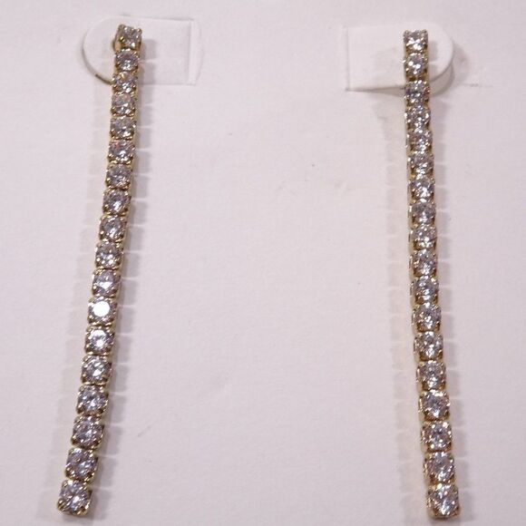 Banana Republic CZ Tennis string Drop earrings NWT 48 - Picture 3 of 3